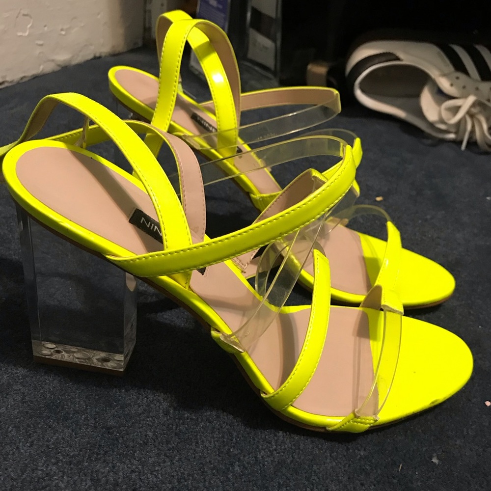 Size 10 Neon Yellow Heeled Sandal